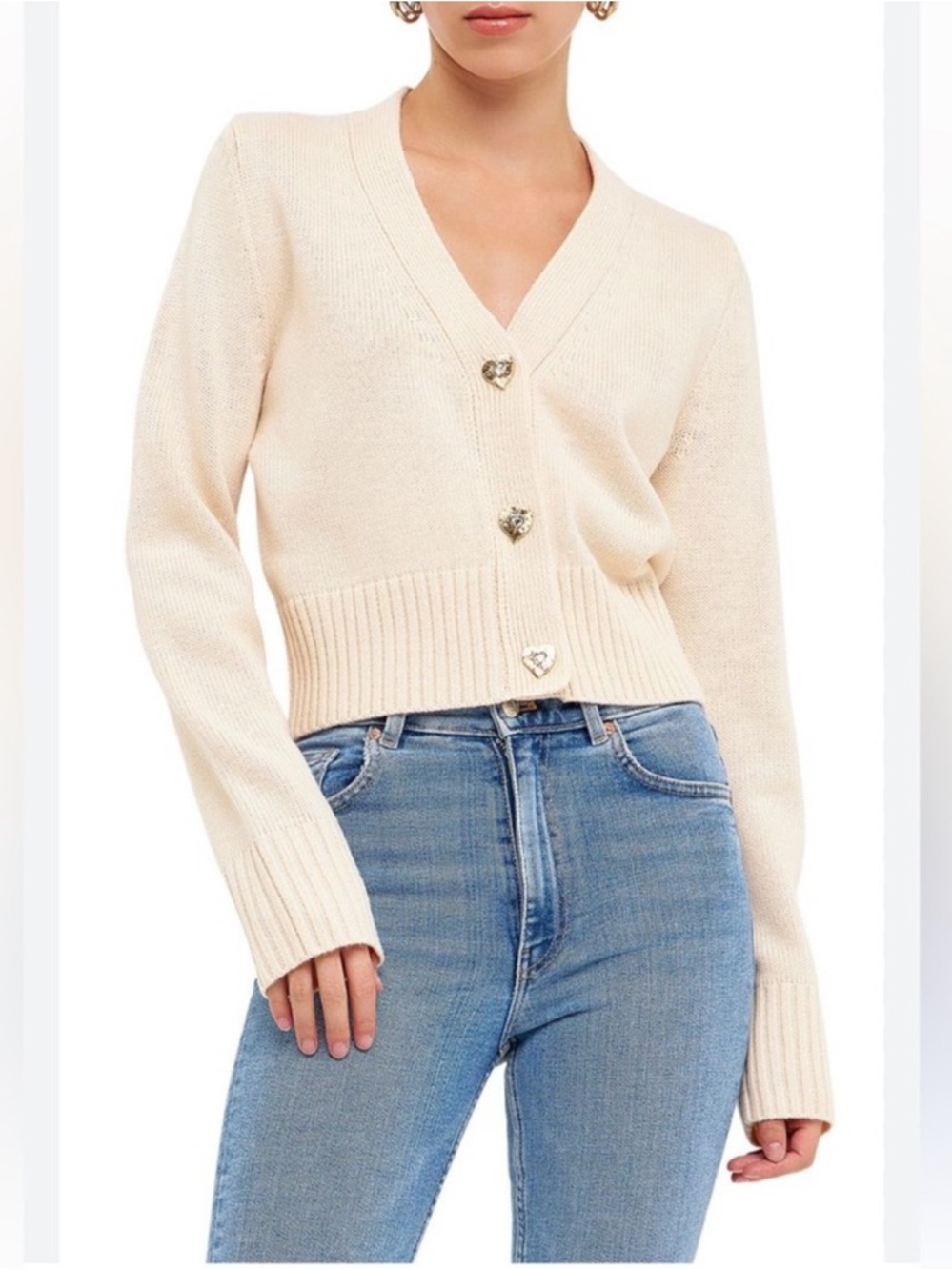 Endless Rose Heart Button Cardigan